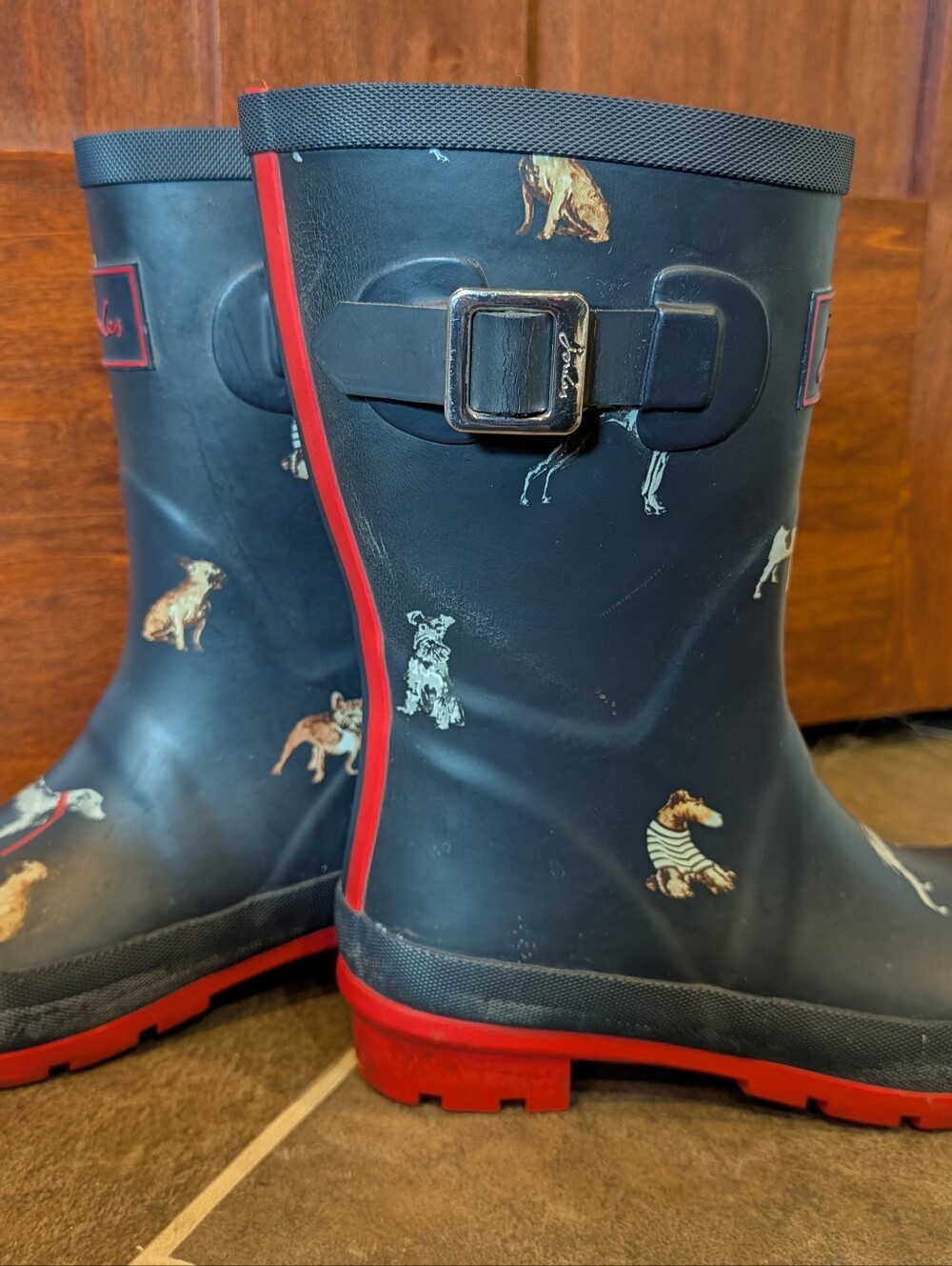 Joules Women's Rainboots Dog Print Size 6